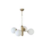 Vivense Bankok Dörtlü Eskitme Beyaz Camlı Avize - 45 cm x 45 cm x 35 cm - Şeffaf