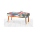Vivense Beshir Kilim Bench Puf, Mavi - 000-Siyah
