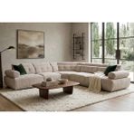 Vivense Beta Large Köşe Koltuk, Sol - Krem - 291 cm x 333 cm x 80 cm