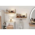 Vivense Bino Masif Ağaç Paslanmaz Dekoratif Mutfak Banyo Rafı, Ikili Set, Gold - 40 cm x 15 cm x 16 cm