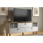 Vivense Bohem Mia Ledli Tv Ünitesi Konsol, 3 Kapak 2 Bölmeli, 160 cm - Beyaz - 160 cm x 35 cm x 57 cm