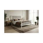 Vivense Breeze Metal Karyola, Beyaz, Kahverengi 120X200 - 120 x 200 cm