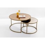 Vivense Circles Orta Sehpa, Bronz - 80 cm x 80 cm x 45 cm