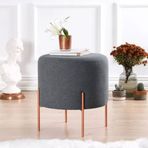 Vivense Collection Copper Yuvarlak Koyu Grİ Puf