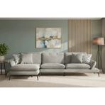 Vivense Cosy Köşe Koltuk, Metal Ayak, Sol Köşe, Kül Gri - 301 - Siyah - 210 cm x 100 cm x 93 cm
