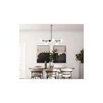 Vivense Designer Altılı Sıralı Avize, Siyah, Beyaz Camlı