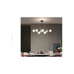 Vivense Designer Sekizli Siyah Kasalı Sıralı Avize, Beyaz Camlı