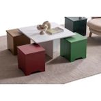 Vivense Ege Orta Sehpa - 80 cm x 80 cm x 45 cm - Beyaz