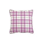 Vivense Elegance Ekose Desenli Kare Kirlent Kilifi Lal Rengi Pembe