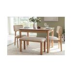 Vivense Elena Natural Ahşap Benchli Mutfak Masa Takımı, 80X120 cm - 80 x 120 cm