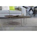 Vivense Elips Orta Sehpa, Ceviz Gümüş - 130 cm x 55 cm x 42 cm