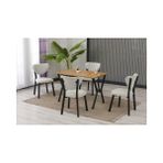 Vivense Elis Mutfak Masa Takımı, 4 Sandalye, Ceviz, 110X70 Cm, Krem - 70X110