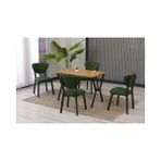Vivense Elis Mutfak Masa Takımı, 4 Sandalye, Ceviz, 110X70 Cm, Yeşil - 02Y-Yeşil - 70X110