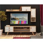 Vivense Esmob Betong Plus Eleva Tv Ünitesi, Meşe-Açık Beton - Ceviz - 140 cm x 40 cm x 53 cm