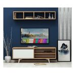 Vivense Esmob Duku Tv Ünitesi, Meşe-Beyaz - Ceviz - 120 cm x 35 cm x 47 cm