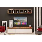 Vivense Esmob Liçi Tv Ünitesi, Meşe-Beyaz - Ceviz - 150 cm x 35 cm x 45 cm