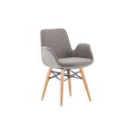 Vivense Forsit Liva Ahşap Ayaklı Sandalye, Natural - Gri - 60 cm x 60 cm x 70 cm
