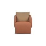 Vivense Forsit Ofis Eos Kumaşlı Tekli Kanepe, Somon - 70 cm x 75 cm x 80 cm - Pembe