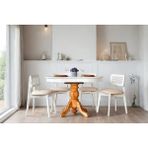 Vivense Freya Beyaz Natural Açılır Masa Takımı, 80X120 - 80X120 KAPALI HALI80X150 ACILMIS HALI