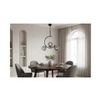 Vivense Glass Word 3 Füme Camlı Siyah Kasalı Avize, Krom