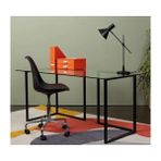 Vivense Grol Siyah Metal Cam Çalışma Masası - 160 cm x 90 cm x 75 cm