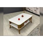 Vivense Hey Kumsal Orta Sehpa, Beyaz Ceviz - 100 cm x 60 cm x 39 cm - Beyaz; Ceviz