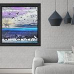 Vivense Kuşlar Yağlı Boya Dokulu Ahşap Tablo