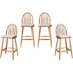Vivense Laura Natural Ahşap Bar Sandalyesi, 4 Adet - Naturel - 43 cm x 43 cm x 110 cm