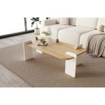 Vivense Leapiri Orta Sehpa Modern Beyaz Natural - 120 cm x 60 cm x 35 cm - Naturel