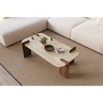 Vivense Leapiri Orta Sehpa Modern Mermer Desen - 120 cm x 60 cm x 35 cm - Krem