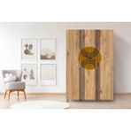 Vivense Leva Sun Gardırop, Atlantik, 3 Kapaklı - 120 cm x 48 cm x 189 cm - Ceviz