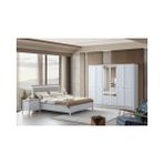Vivense Lora Yatak Odası Takımı, 6 Kapaklı - Beyaz - 160X200
