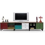 Vivense Lucky Altılı Tv Ünitesi - Kırmızı - 240 cm x 40 cm x 48 cm