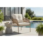 Vivense Mare Bohem Tekli Bahçe ve Balkon Koltuğu - 66 cm x 78 cm x 77 cm - Bej