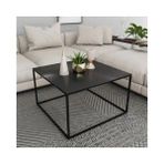 Vivense Marsah Home Orta Sehpa, Metal - 75 cm x 75 cm x 45 cm - Siyah