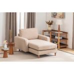 Vivense Merlin Daybed, Ince Kol, Naturel, Recycled, Cappucino - Cappuccino - 91 cm x 44 cm x 21 cm
