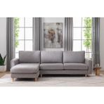 Vivense Merlin Mini Köşe Koltuk Naturel, Ince Kol, Şönil, Mavi Gri - 301 - Siyah - 80 cm x 160 cm x 80 cm