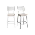 Vivense Mirla Beyaz Ahşap Bar Sandalyesi, 2 Adet - 43 cm x 44 cm x 120 cm