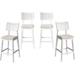 Vivense Mirla Beyaz Ahşap Bar Sandalyesi, 4 Adet - 000-Siyah - 43 cm x 44 cm x 110 cm