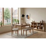 Vivense Mona Natural Ahşap Açılır Mutfak Masa Takımı, 80X120 cm - Naturel - 80x120 kapalı halı80x150 acık halı