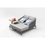 Vivense Mono Rattan Daybed, Gri - 160 cm x 136 cm x 90 cm
