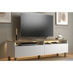 Vivense Nora Bohem Ledli Tv Ünitesi, 2 Kapaklı 2 Raflı, 150 cm - Beyaz - 160 cm x 30 cm x 42 cm