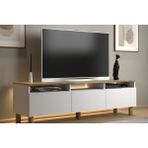 Vivense Nora Bohem Ledli Tv Ünitesi, 3 Kapaklı 3 Raflı, 160 cm - Beyaz - 160 cm x 30 cm x 42 cm