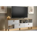 Vivense Nora Bohem Ledli Tv Ünitesi, Konsol, 3 Kapak 2 Bölmeli, 160 cm - Beyaz - 160 cm x 35 cm x 57 cm