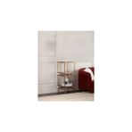 Vivense Olope Metal Kitaplık, 2 Katlı, Pirinç Eskitme - 35 cm x 35 cm x 108 cm - Sarı