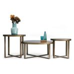 Vivense Pro Orta Sehpa Takımı - 80 cm x 80 cm x 45 cm - Gold
