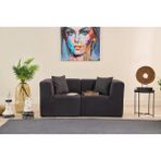 Vivense Raks Moduler Sünger Ikili Kanepe, Antrasit - 165 cm x 85 cm x 70 cm