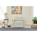 Vivense Saros Yataklı Sandıklı Tekli Koltuk, Krem - 86 cm x 110 cm x 72 cm