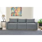 Vivense Saros Yataklı Sandıklı Üçlü Kanepe, Gri - 86 cm x 110 cm x 72 cm