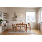 Vivense Sunset Natural Ahşap Açılır Mutfak Masa Takımı, 4 Hazeranlı Sandalyeli, 80X120 cm - Naturel - 80x120 kapalı halı80x150 acılmıs halı